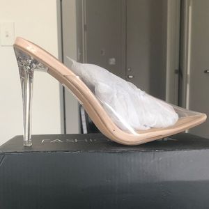 Brand new clear mules